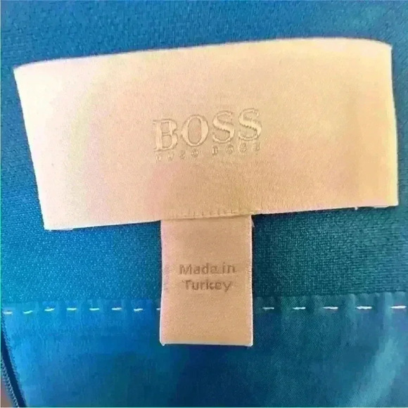 Boss Hugo Boss "Delura" Sleeveless Shift Dress-Turquoise- Size 10 EUC! - Picture 7 of 10